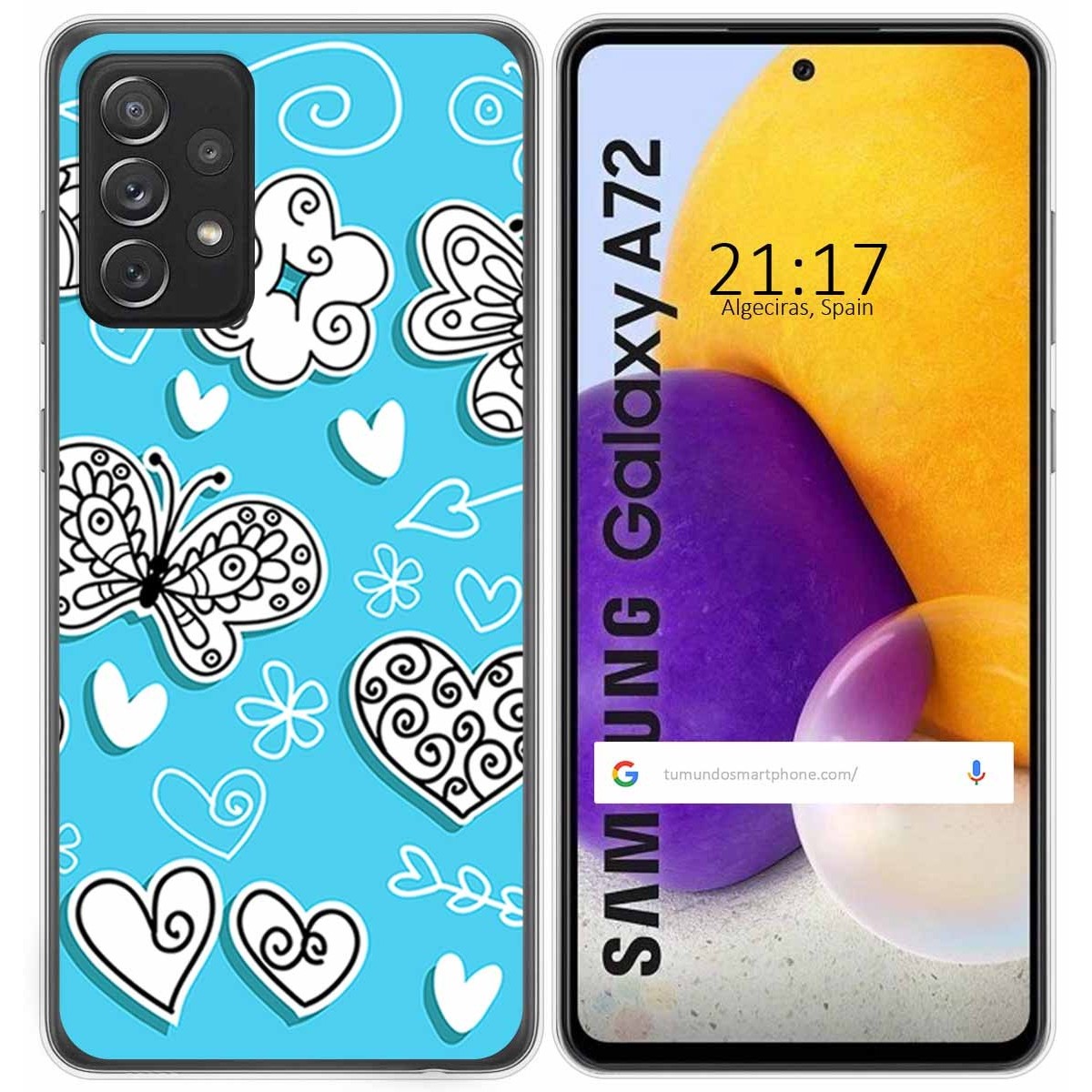 Funda Gel Tpu para Samsung Galaxy A72 diseño Mariposas Dibujos