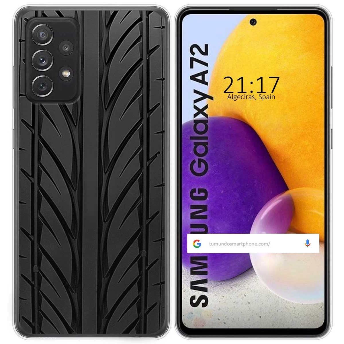 Funda Gel Tpu para Samsung Galaxy A72 diseño Neumatico Dibujos