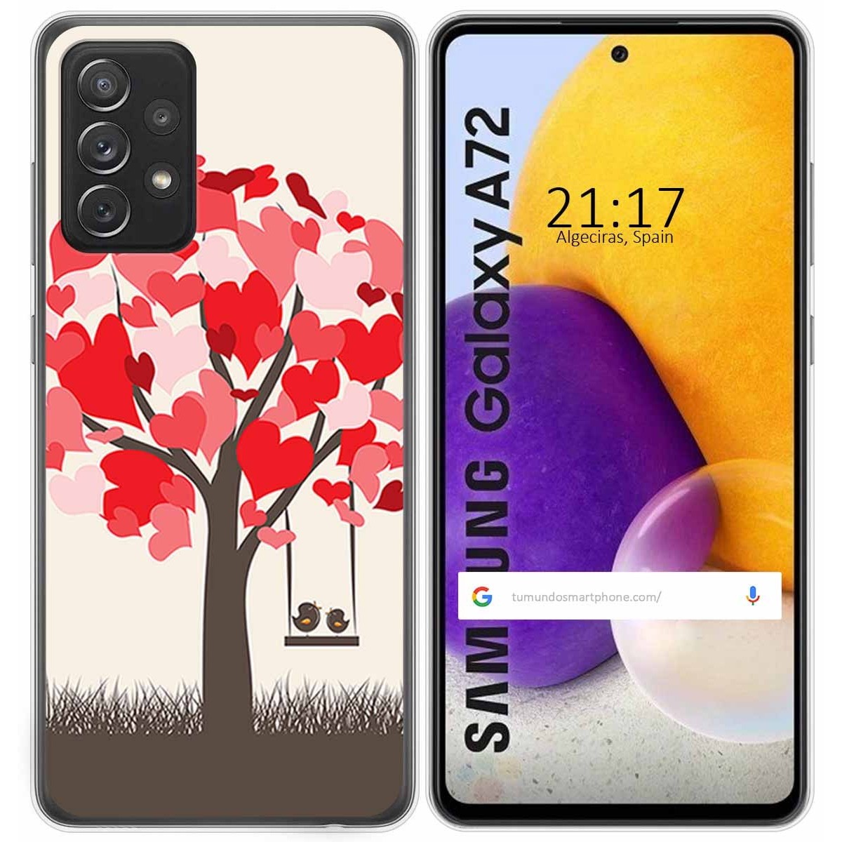 Funda Gel Tpu para Samsung Galaxy A72 diseño Pajaritos Dibujos