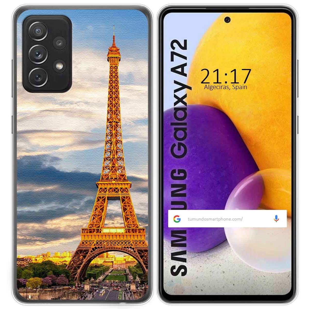 Funda Gel Tpu para Samsung Galaxy A72 diseño Paris Dibujos