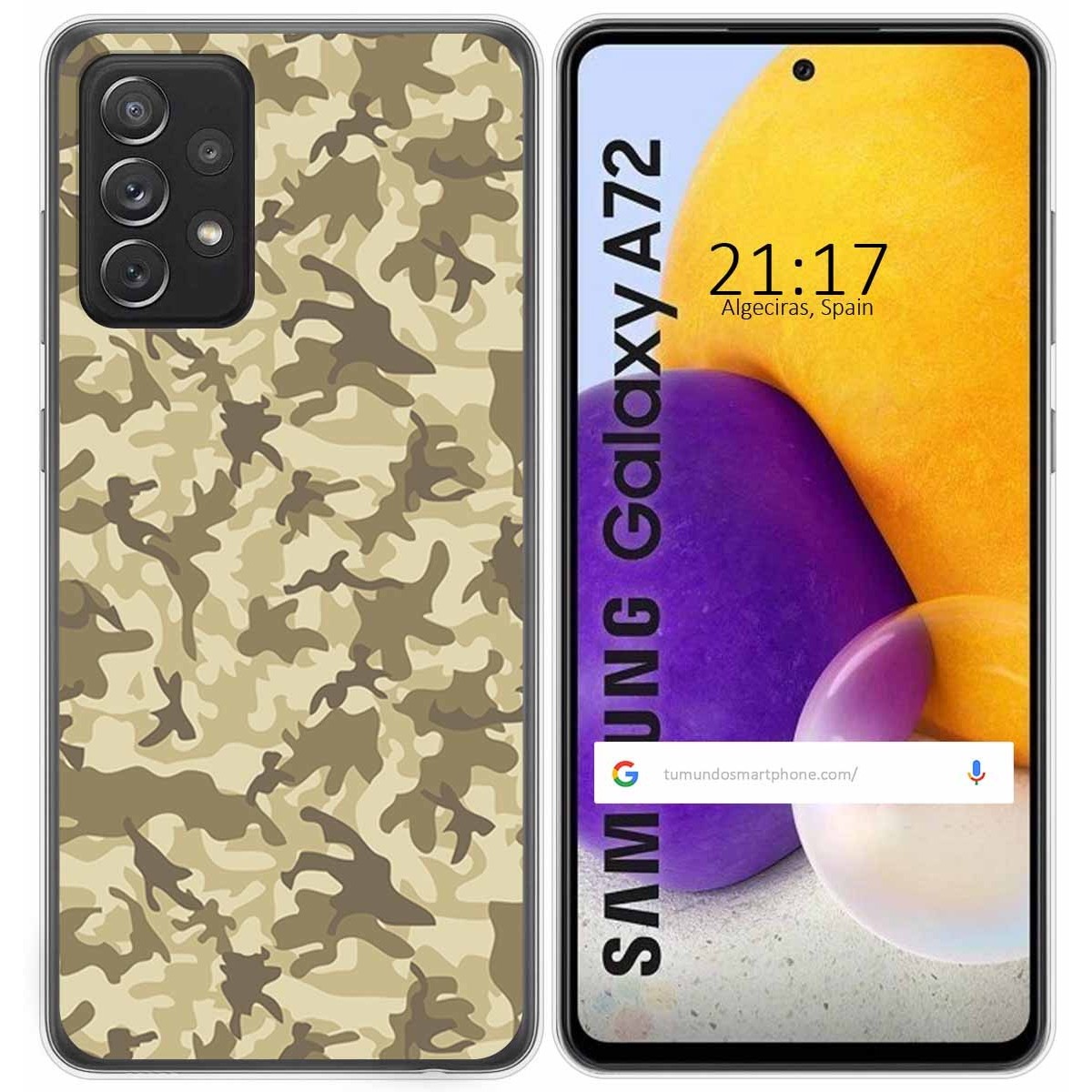 Funda Gel Tpu para Samsung Galaxy A72 diseño Sand Camuflaje Dibujos
