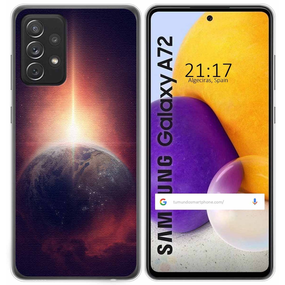 Funda Gel Tpu para Samsung Galaxy A72 diseño Tierra Dibujos