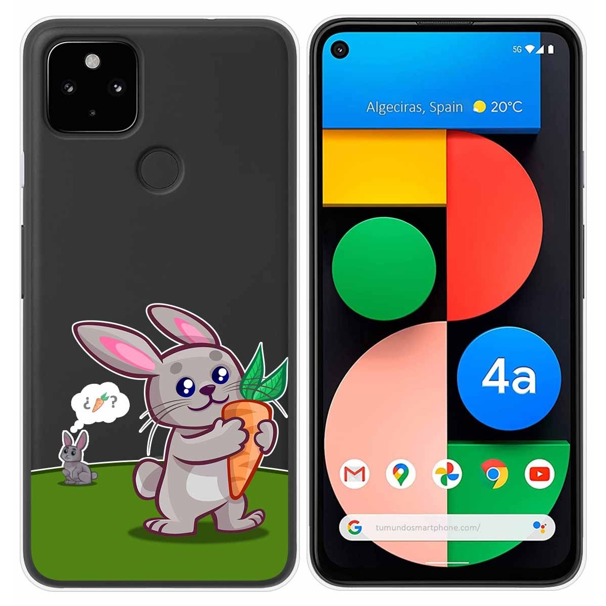 Funda Gel Transparente para Google Pixel 4a diseño Conejo Dibujos