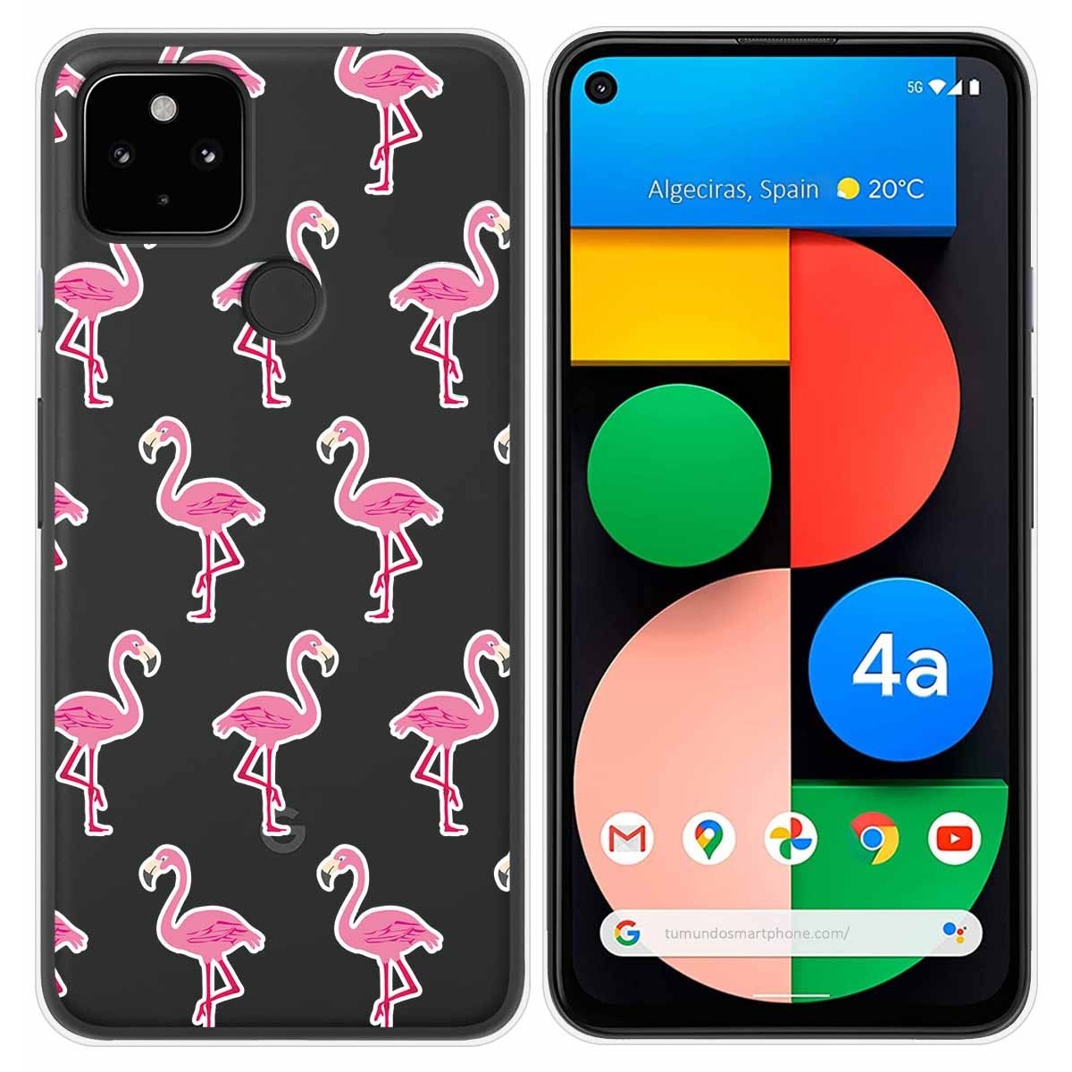 Funda Gel Transparente para Google Pixel 4a diseño Flamenco Dibujos