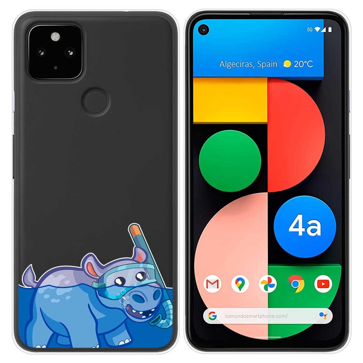 Funda Gel Transparente para Google Pixel 4a diseño Hipo Dibujos
