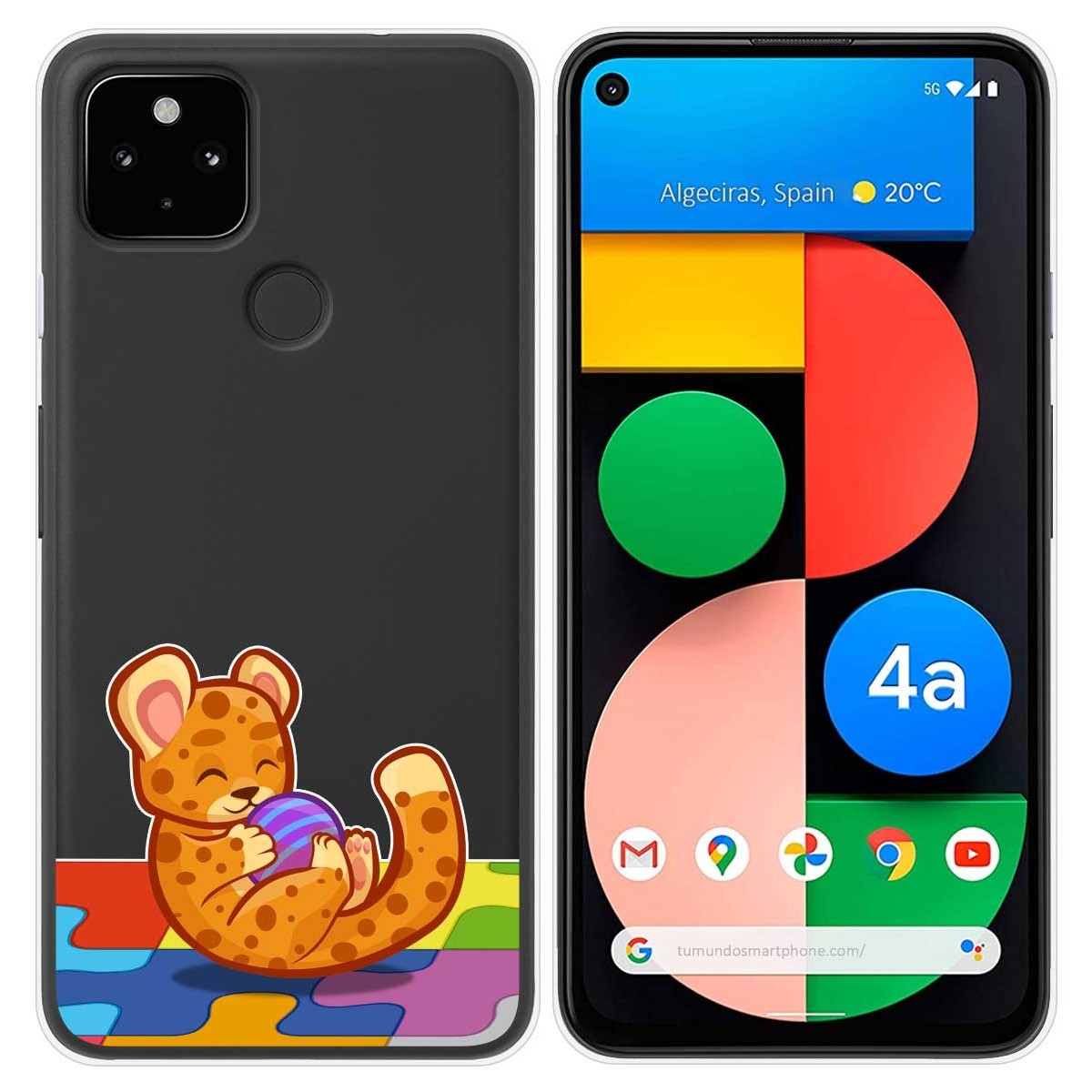Funda Gel Transparente para Google Pixel 4a diseño Leopardo Dibujos