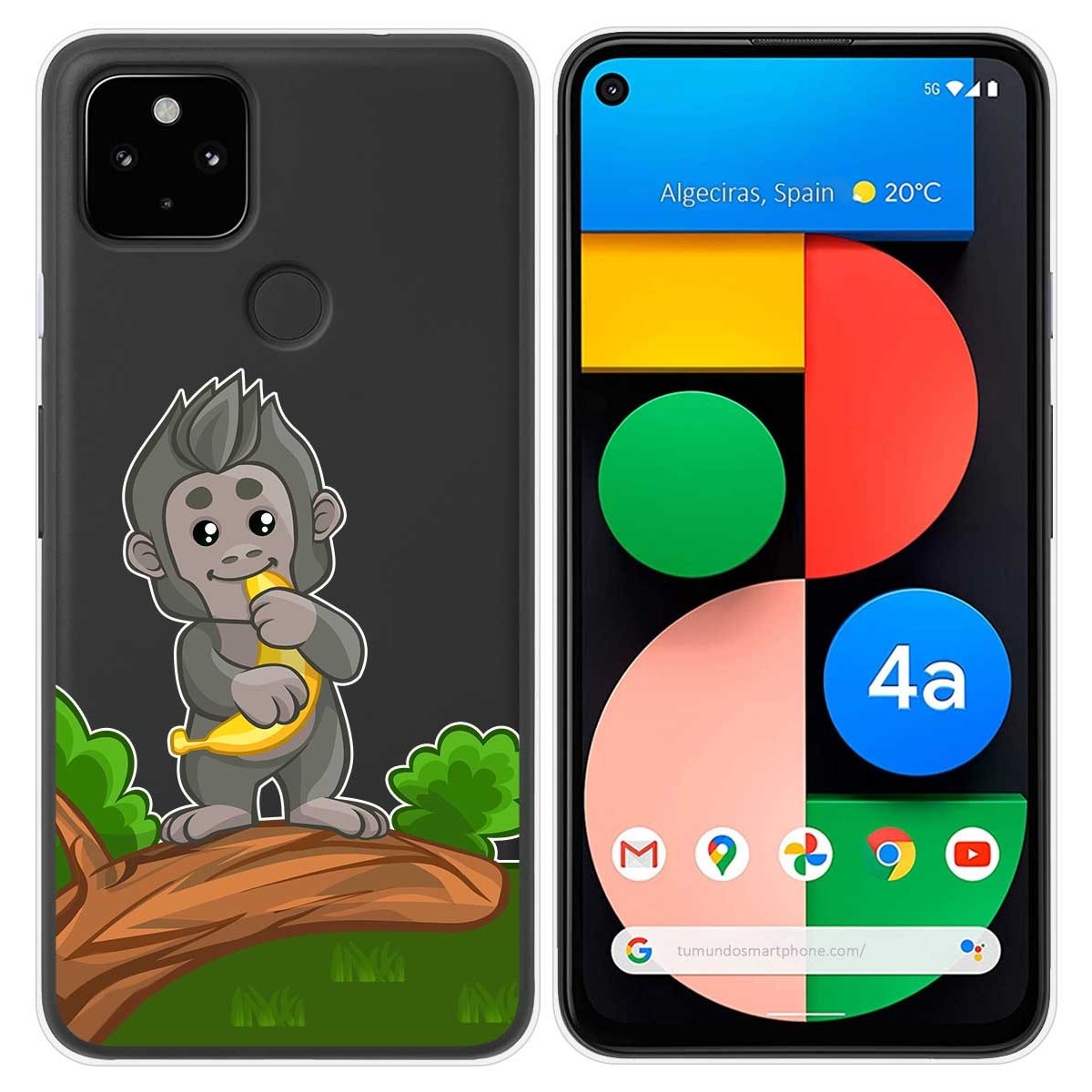 Funda Gel Transparente para Google Pixel 4a diseño Mono Dibujos