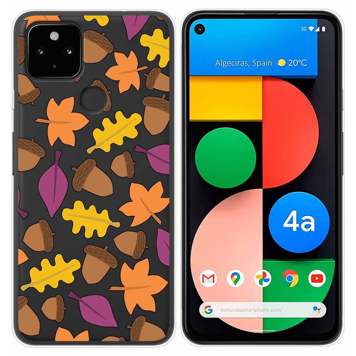 Funda Gel Transparente para Google Pixel 4a diseño Otoño Dibujos
