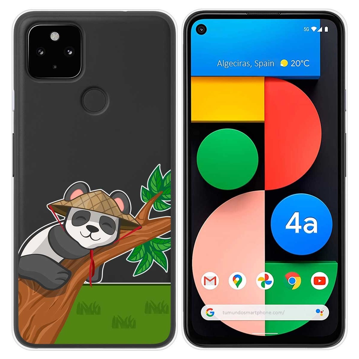 Funda Gel Transparente para Google Pixel 4a diseño Panda Dibujos