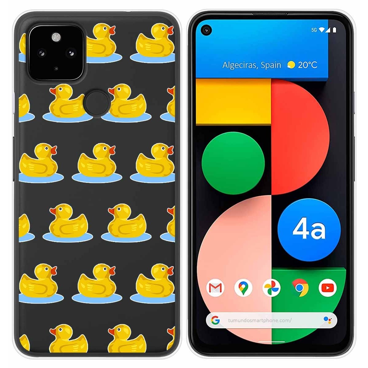 Funda Gel Transparente para Google Pixel 4a diseño Pato Dibujos