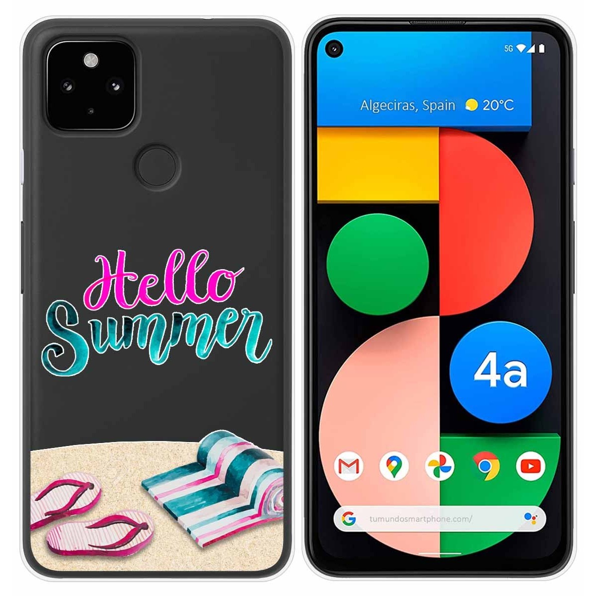 Funda Gel Transparente para Google Pixel 4a diseño Summer Dibujos