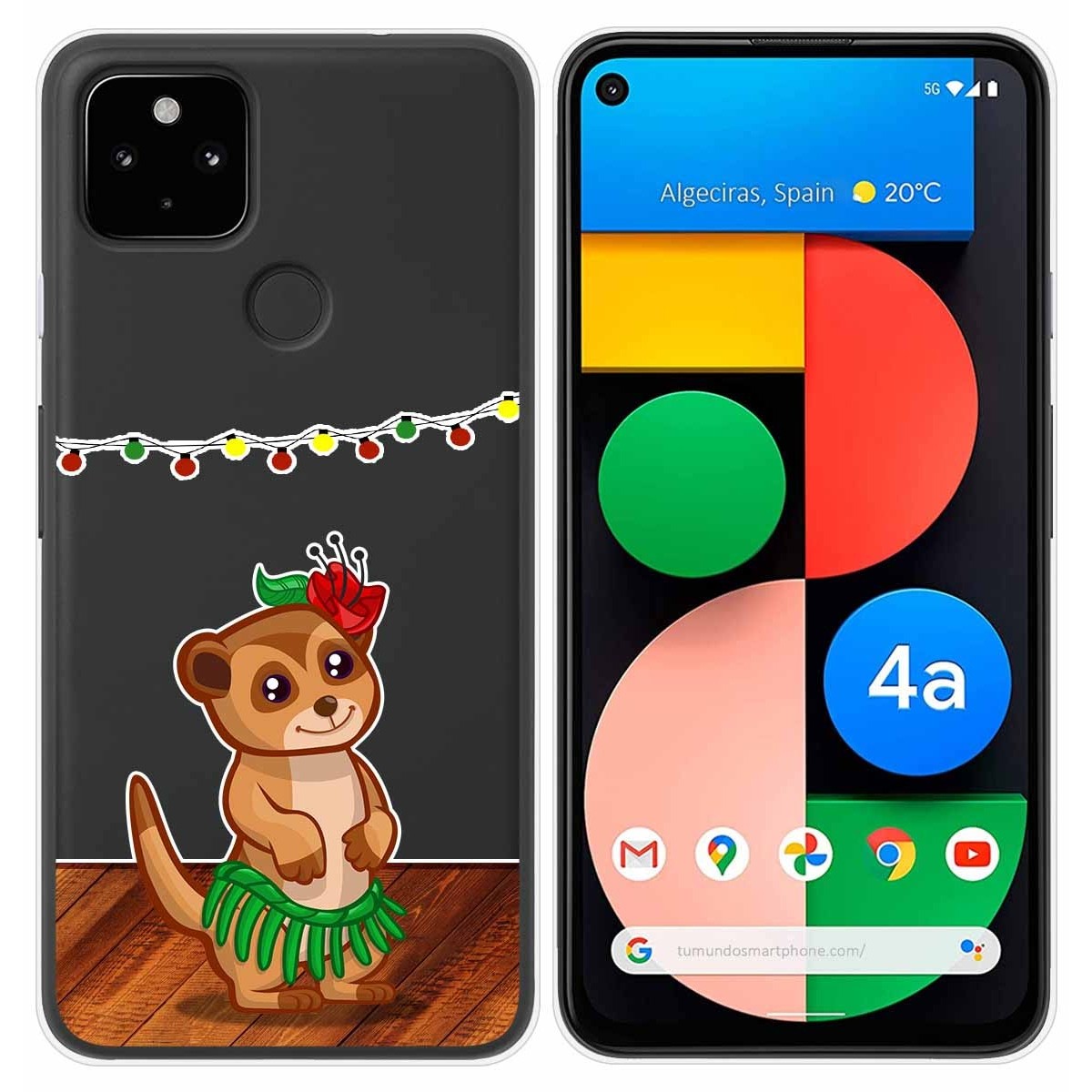 Funda Gel Transparente para Google Pixel 4a diseño Suricata Dibujos