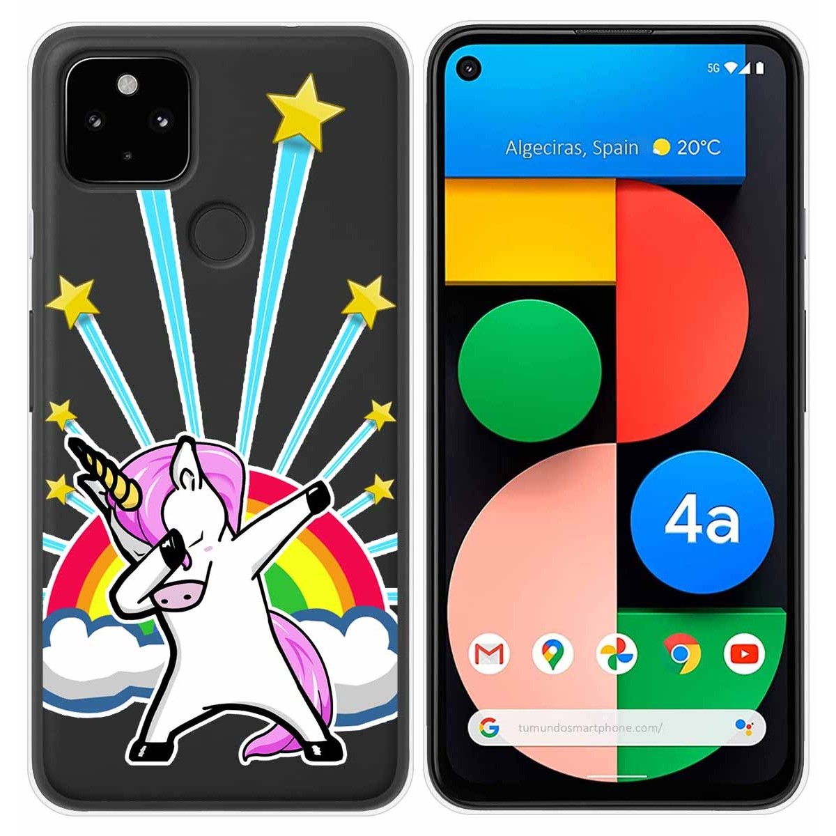 Funda Gel Transparente para Google Pixel 4a diseño Unicornio Dibujos