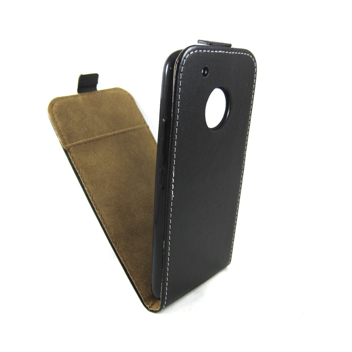 Funda Piel Premium Negra Ultra-Slim para Lenovo Moto G5 Plus