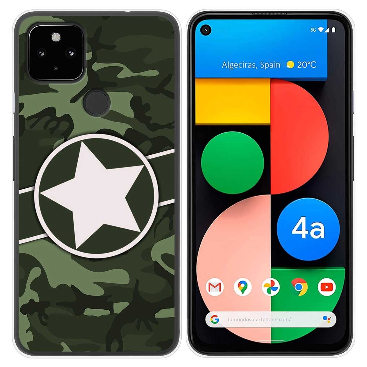 Funda Gel Tpu para Google Pixel 4a diseño Camuflaje 01 Dibujos