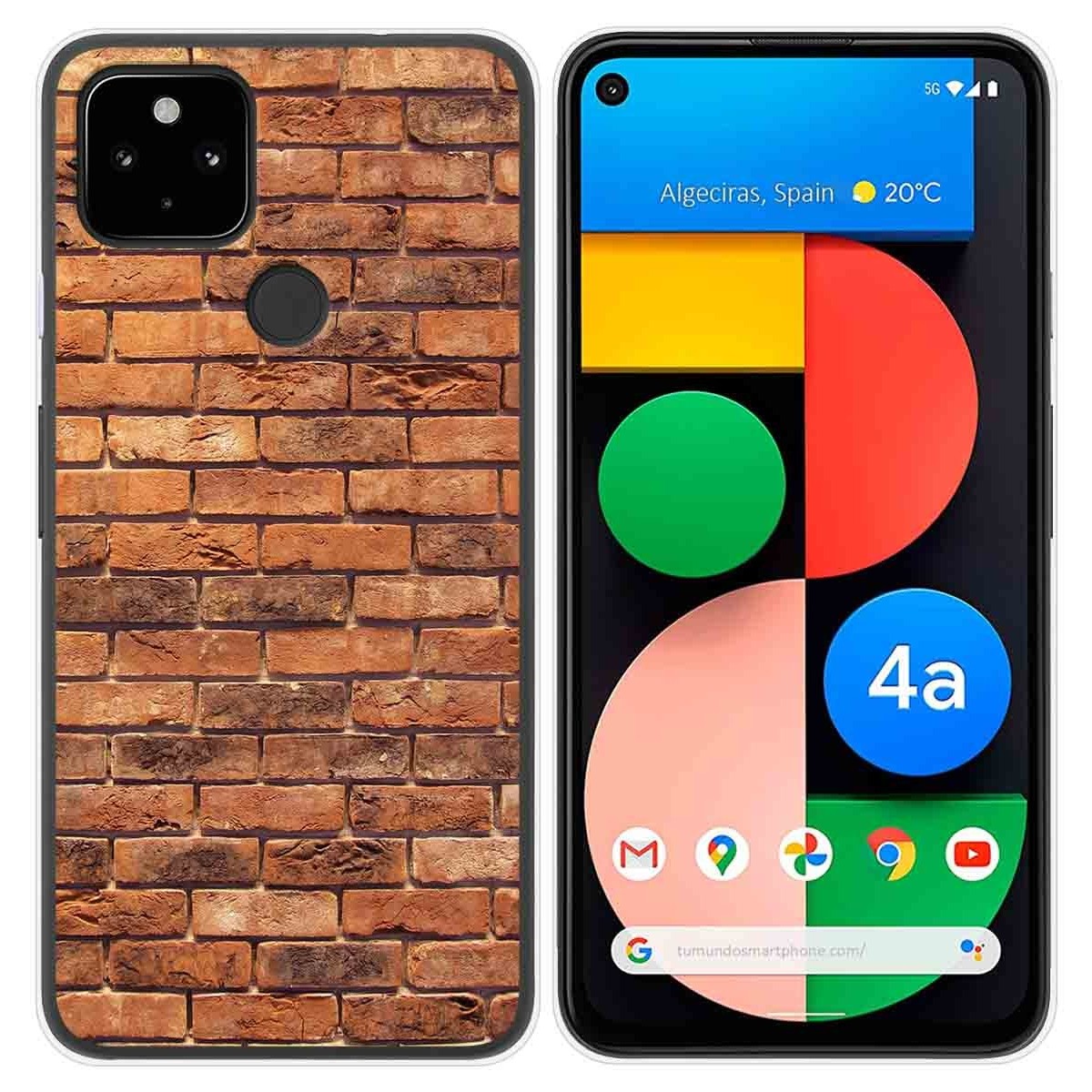 Funda Gel Tpu para Google Pixel 4a diseño Ladrillo 04 Dibujos