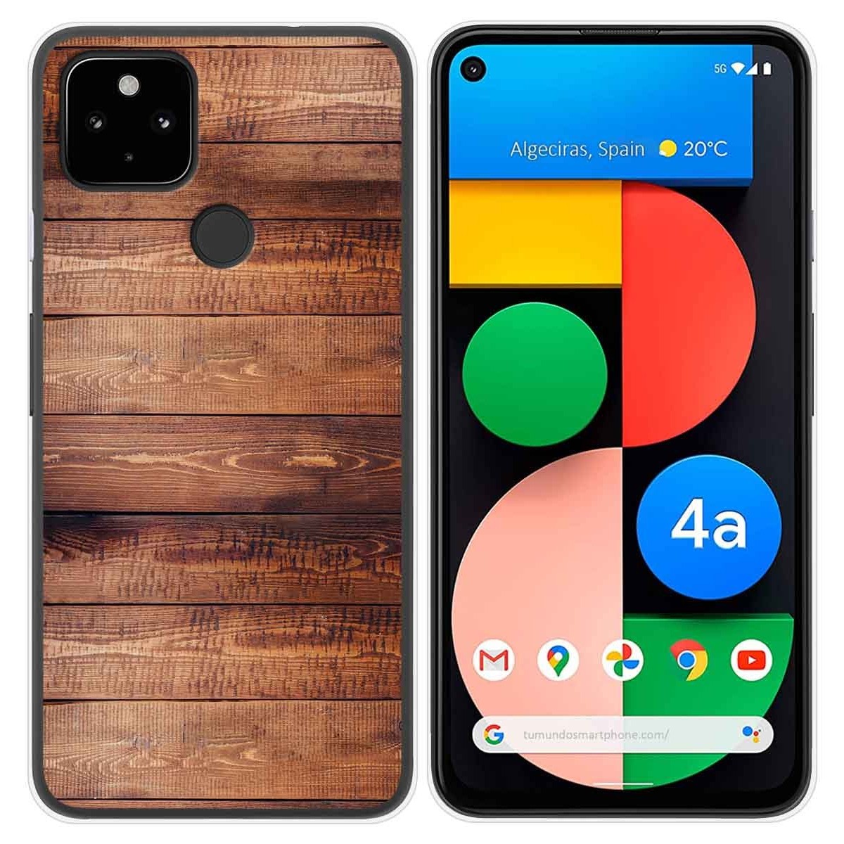 Funda Gel Tpu para Google Pixel 4a diseño Madera 02 Dibujos