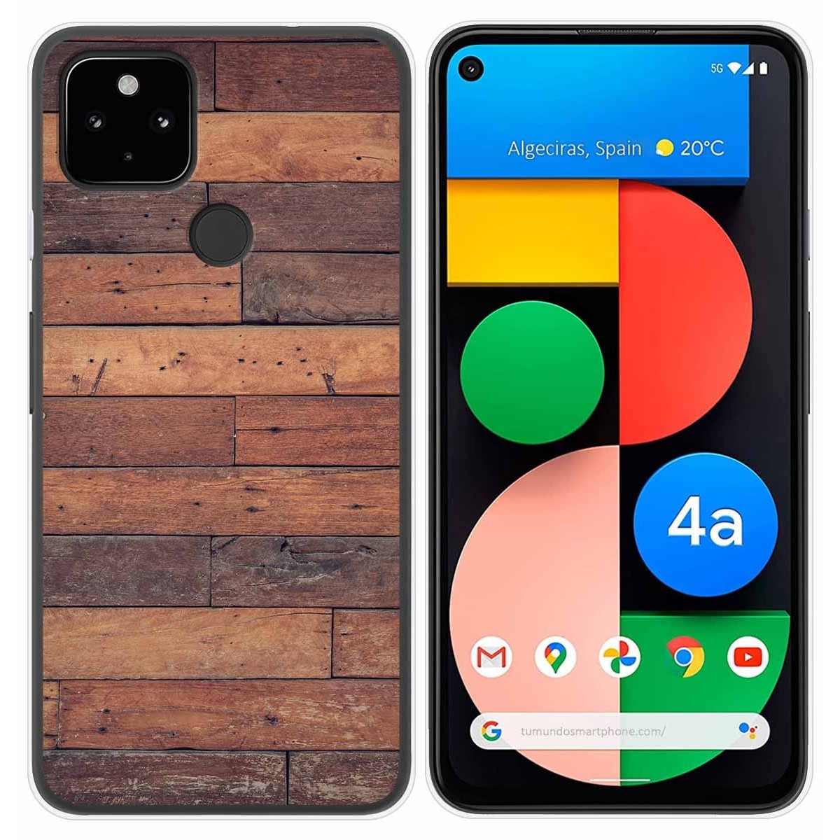 Funda Gel Tpu para Google Pixel 4a diseño Madera 03 Dibujos