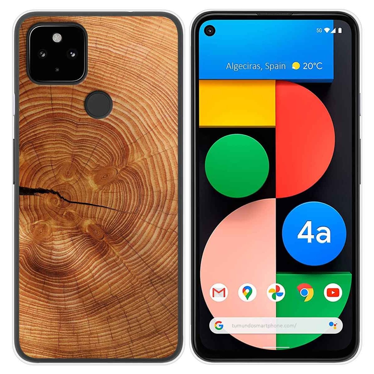 Funda Gel Tpu para Google Pixel 4a diseño Madera 04 Dibujos