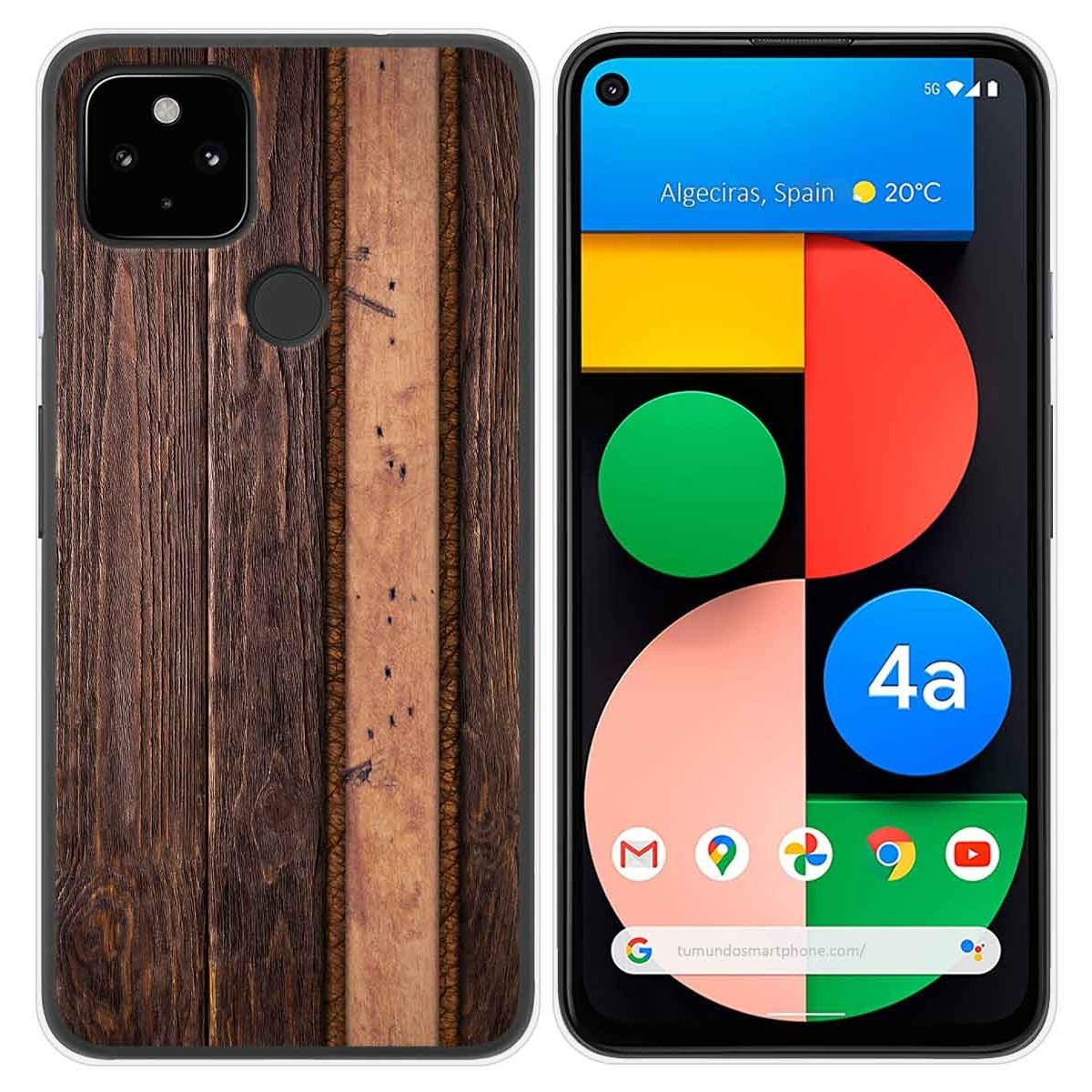 Funda Gel Tpu para Google Pixel 4a diseño Madera 05 Dibujos