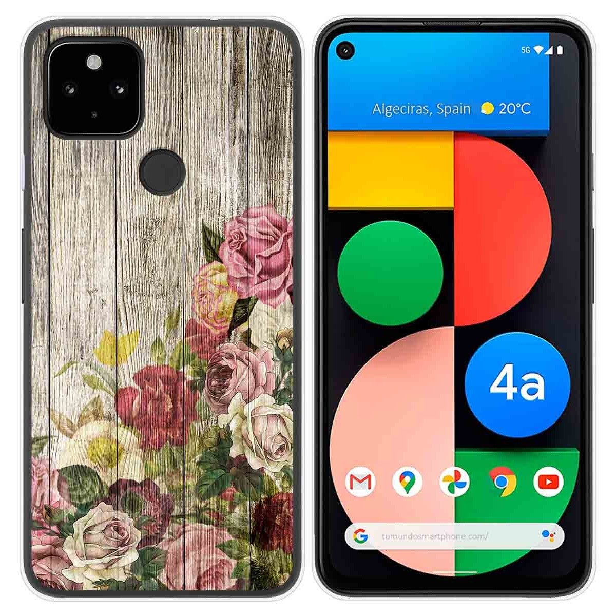 Funda Gel Tpu para Google Pixel 4a diseño Madera 08 Dibujos