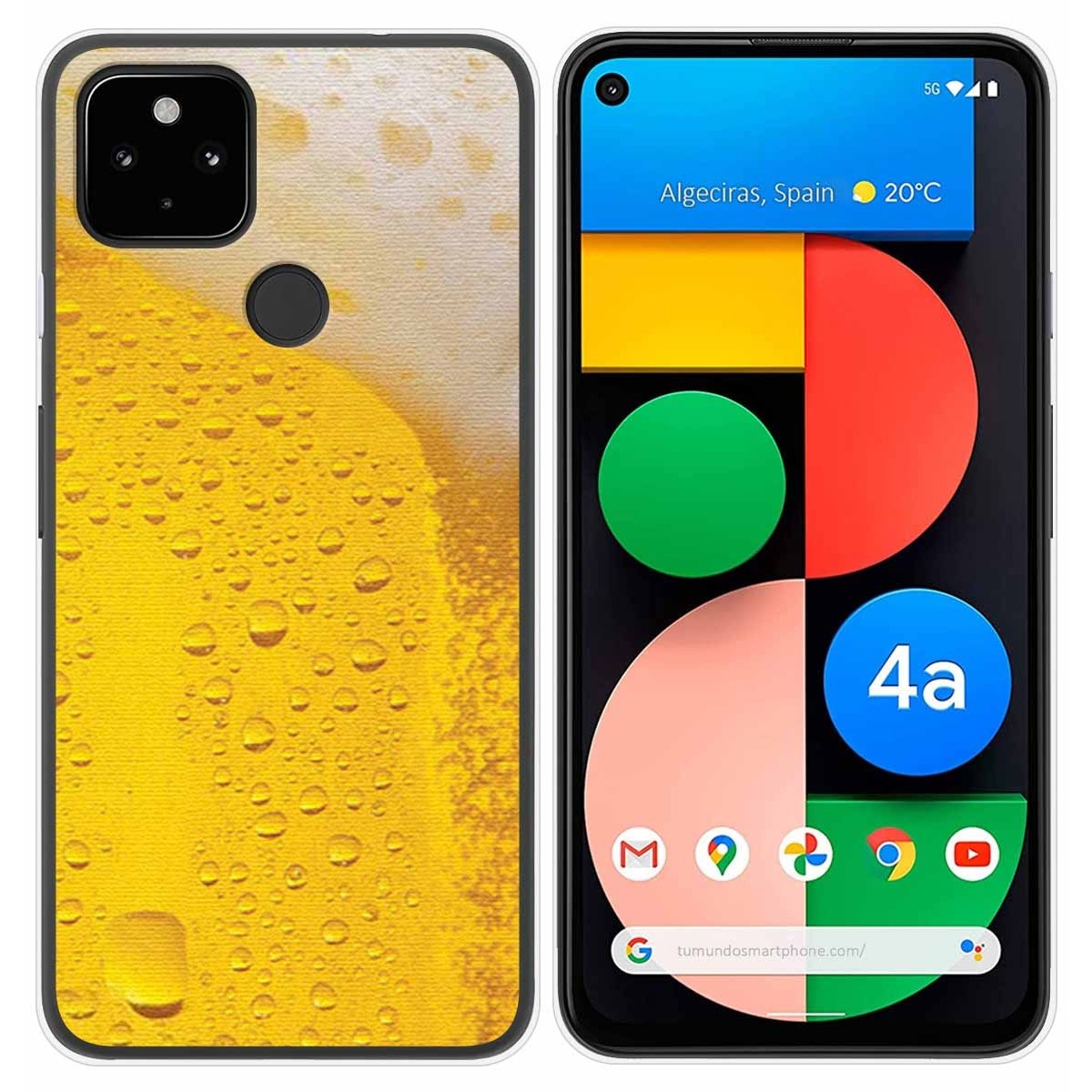 Funda Gel Tpu para Google Pixel 4a diseño Cerveza Dibujos