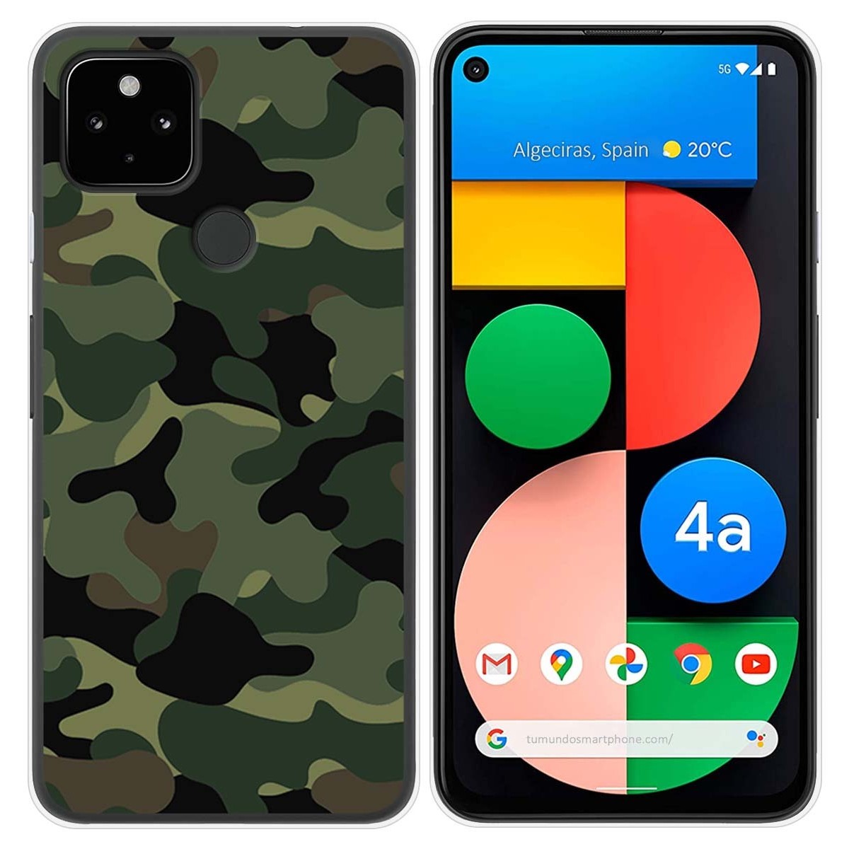 Funda Gel Tpu para Google Pixel 4a diseño Camuflaje Dibujos