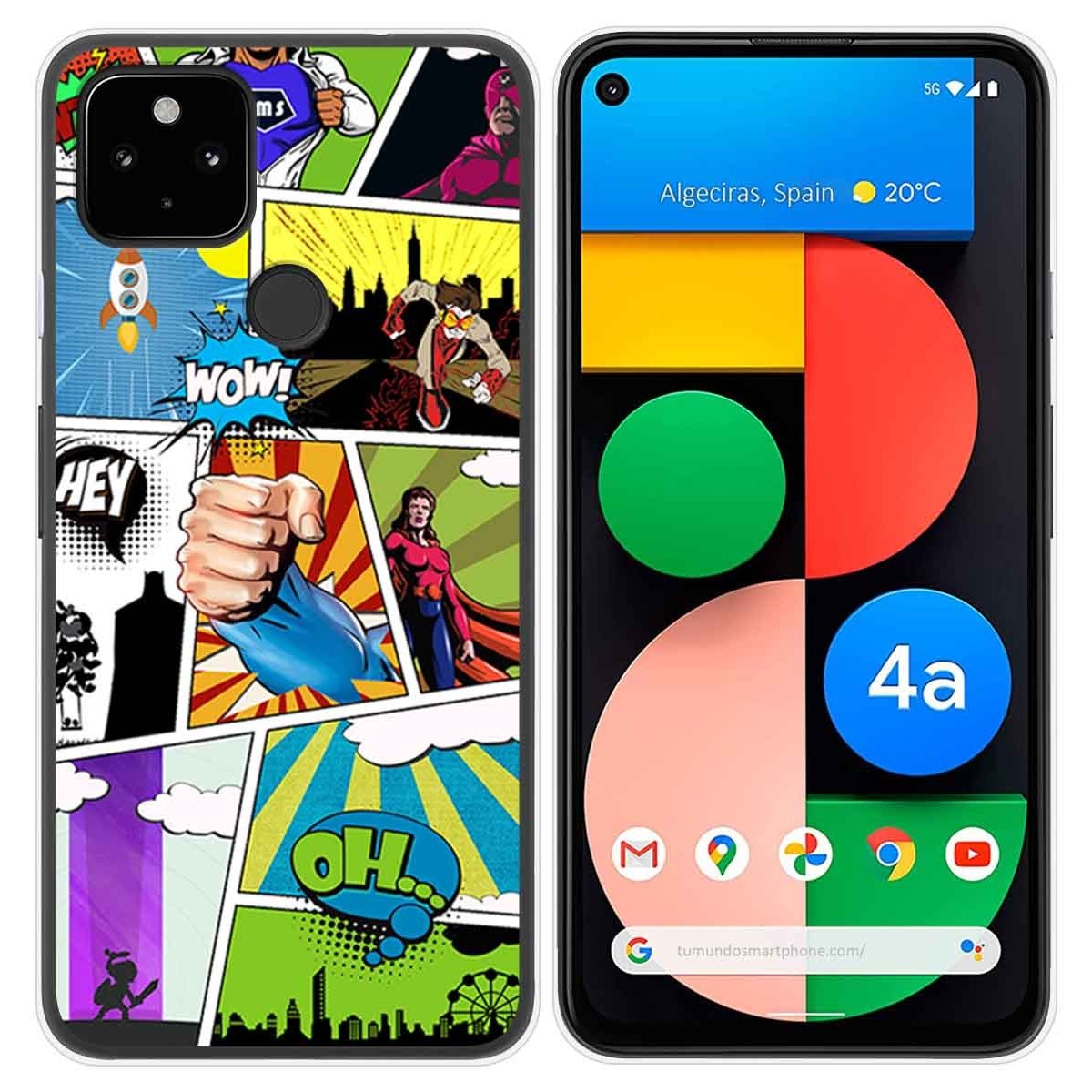 Funda Gel Tpu para Google Pixel 4a diseño Comic Dibujos