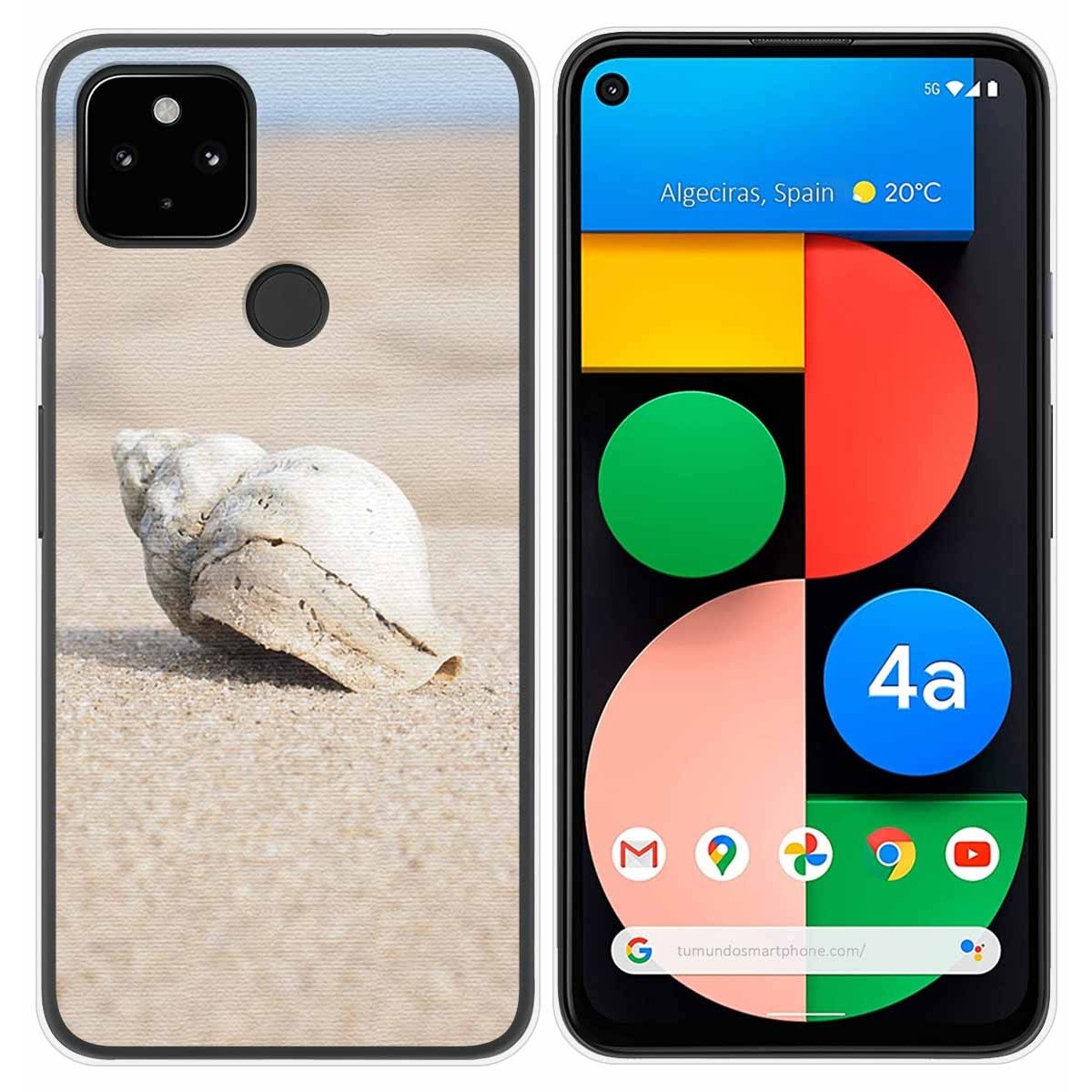 Funda Gel Tpu para Google Pixel 4a diseño Concha Dibujos