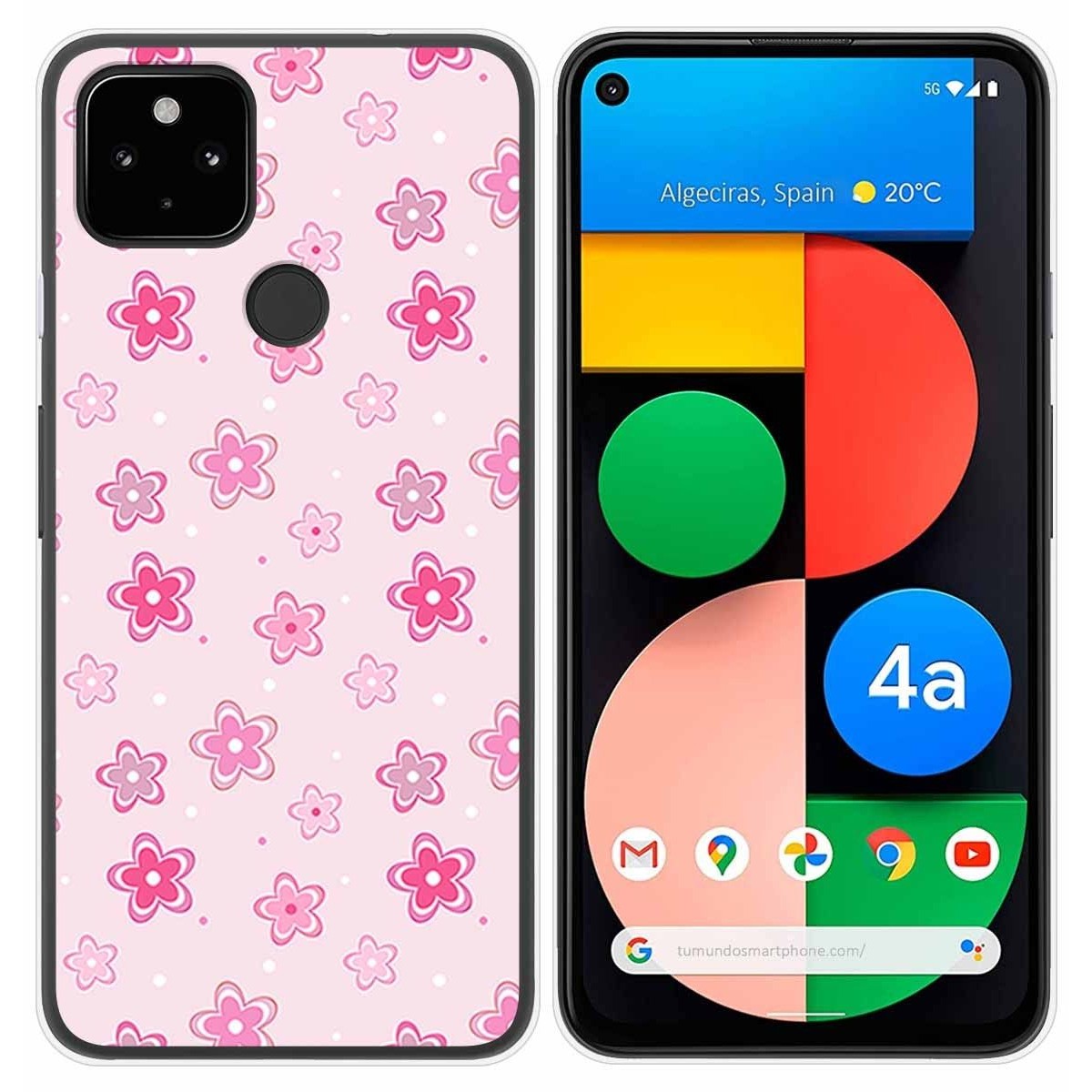 Funda Gel Tpu para Google Pixel 4a diseño Flores Dibujos