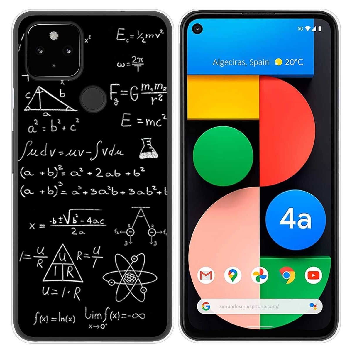 Funda Gel Tpu para Google Pixel 4a diseño Formulas Dibujos
