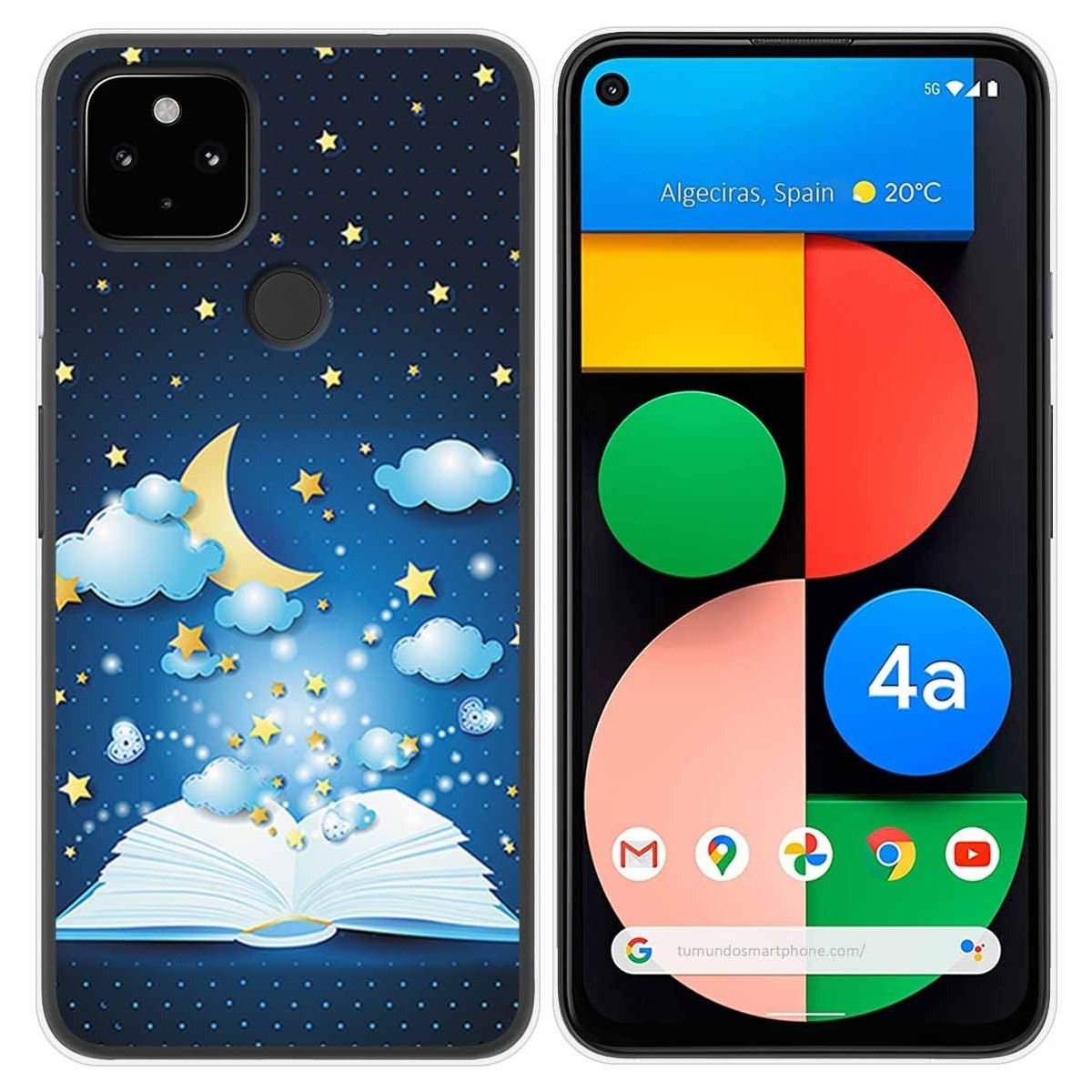 Funda Gel Tpu para Google Pixel 4a diseño Libro Cuentos Dibujos