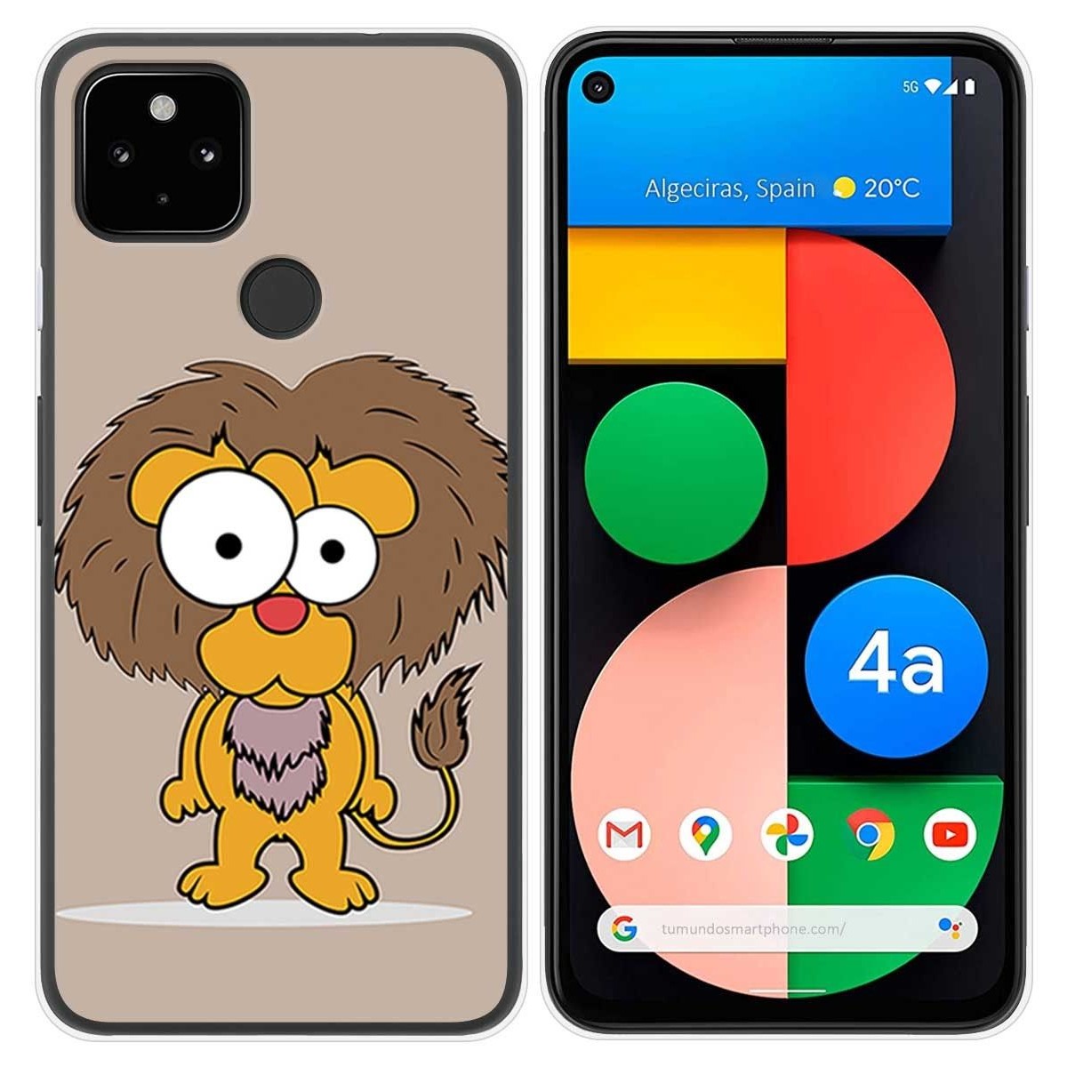 Funda Gel Tpu para Google Pixel 4a diseño Leon Dibujos