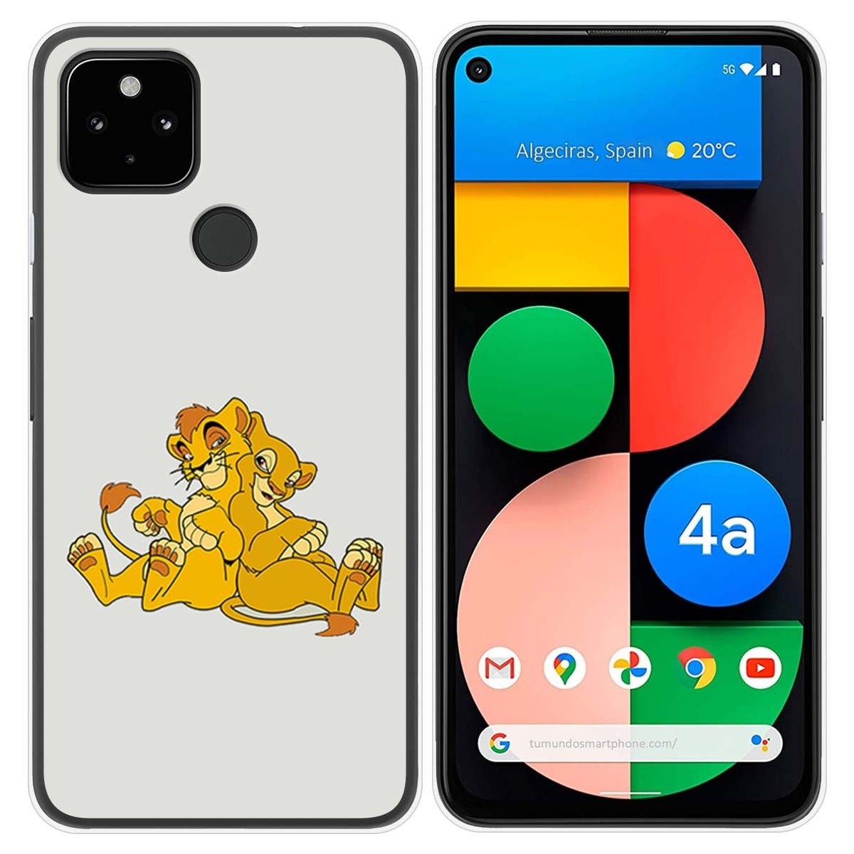 Funda Gel Tpu para Google Pixel 4a diseño Leones Dibujos