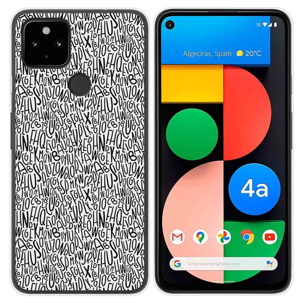 Funda Gel Tpu para Google Pixel 4a diseño Letras Dibujos