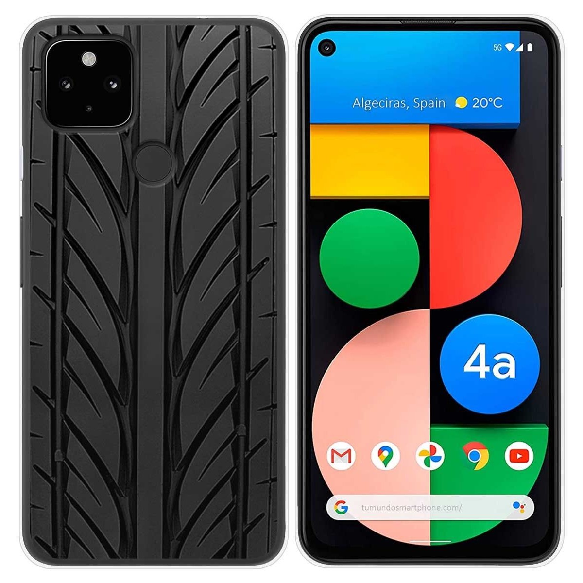 Funda Gel Tpu para Google Pixel 4a diseño Neumatico Dibujos