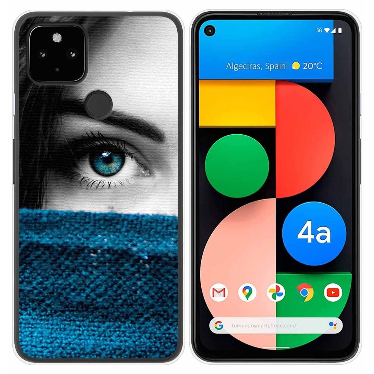 Funda Gel Tpu para Google Pixel 4a diseño Ojo Dibujos