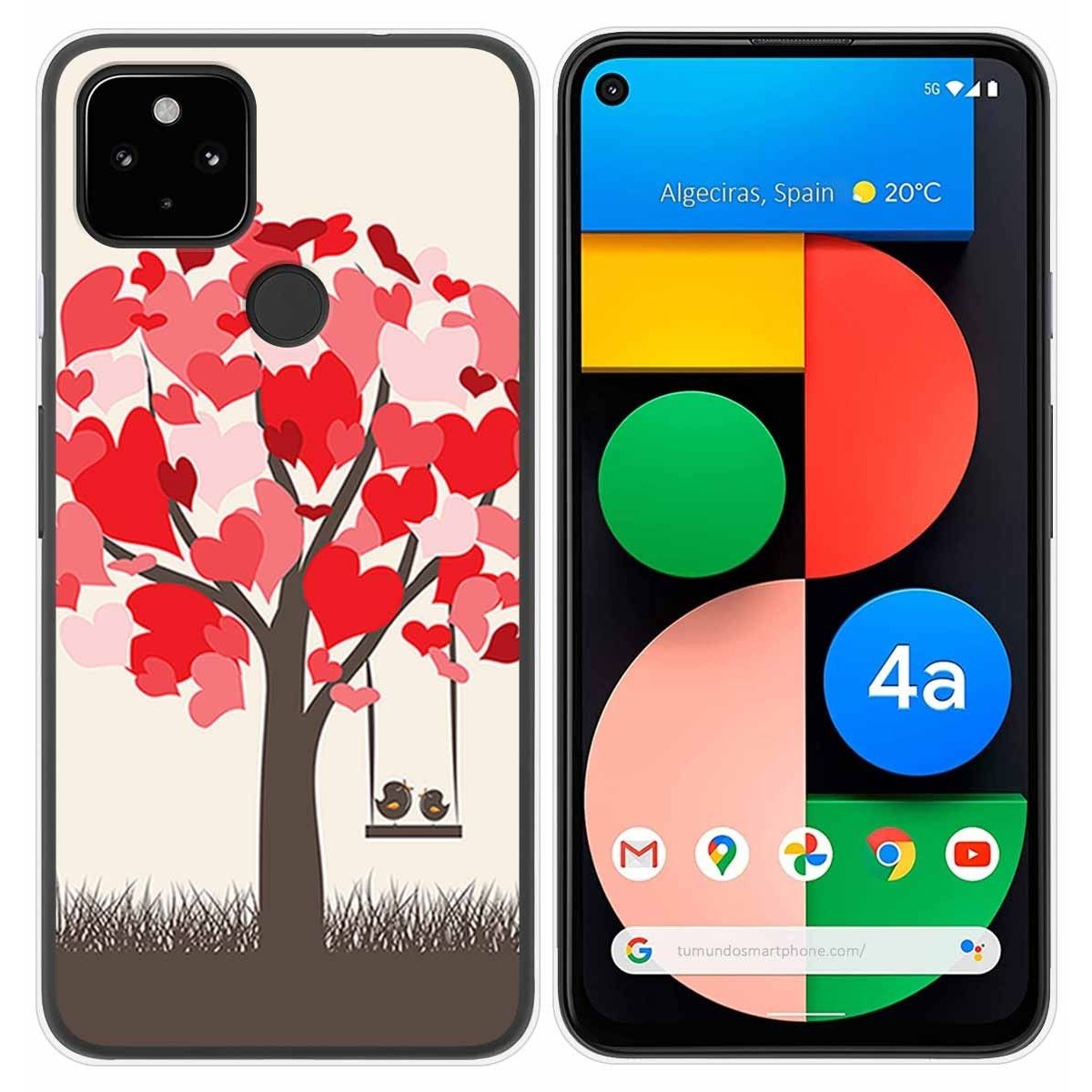 Funda Gel Tpu para Google Pixel 4a diseño Pajaritos Dibujos