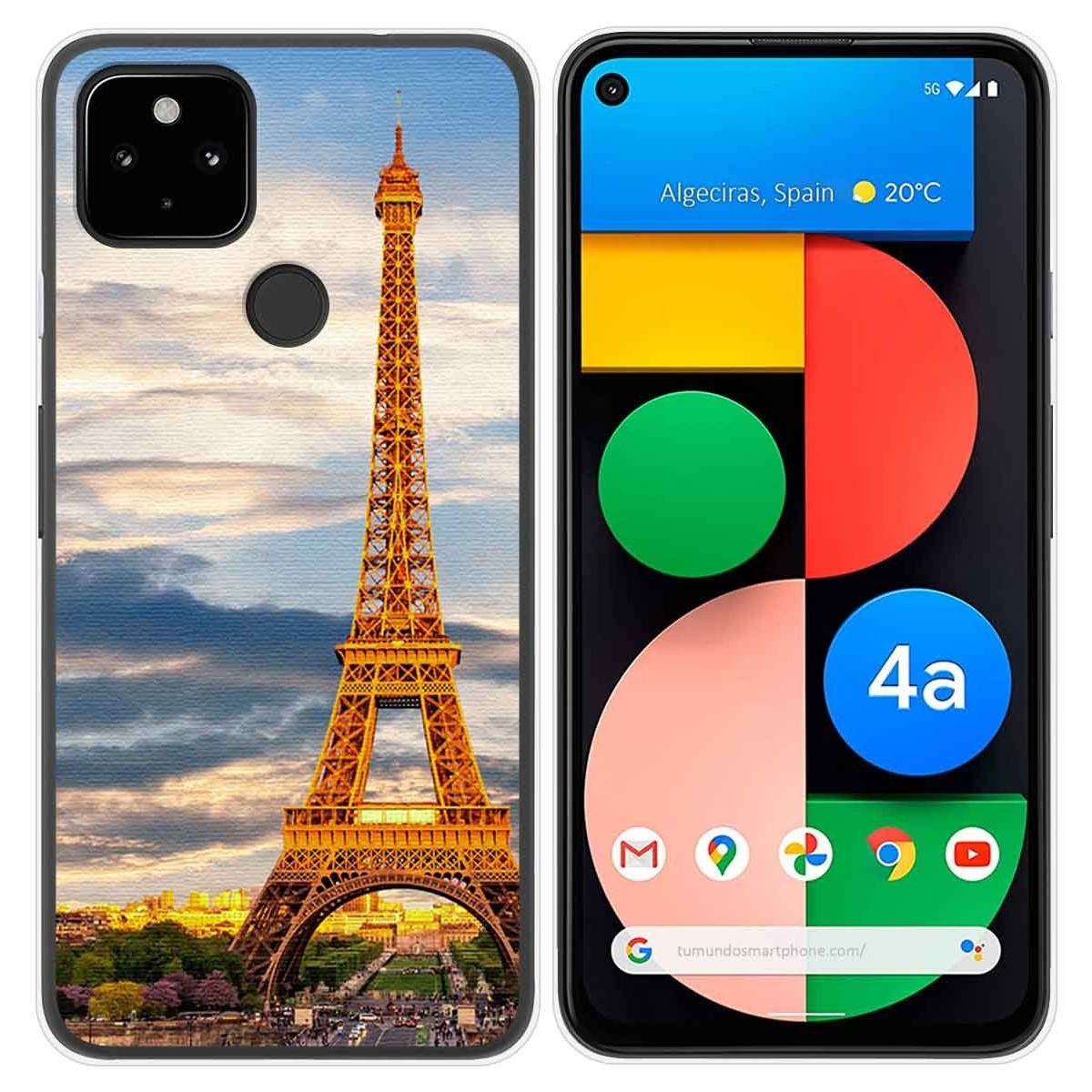 Funda Gel Tpu para Google Pixel 4a diseño Paris Dibujos