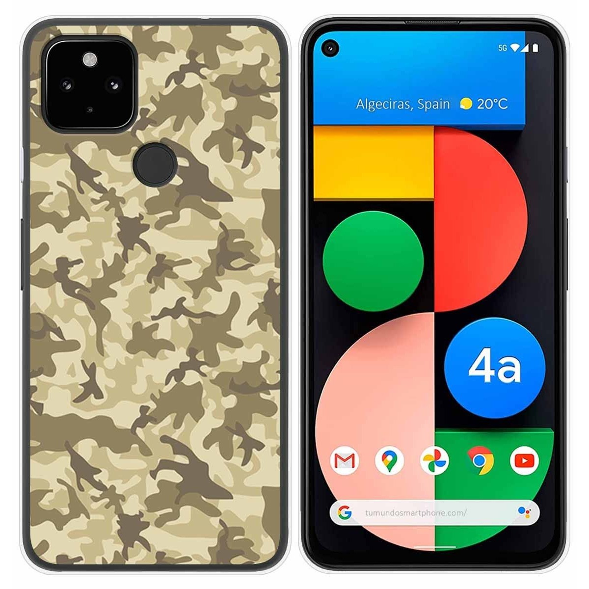Funda Gel Tpu para Google Pixel 4a diseño Sand Camuflaje Dibujos
