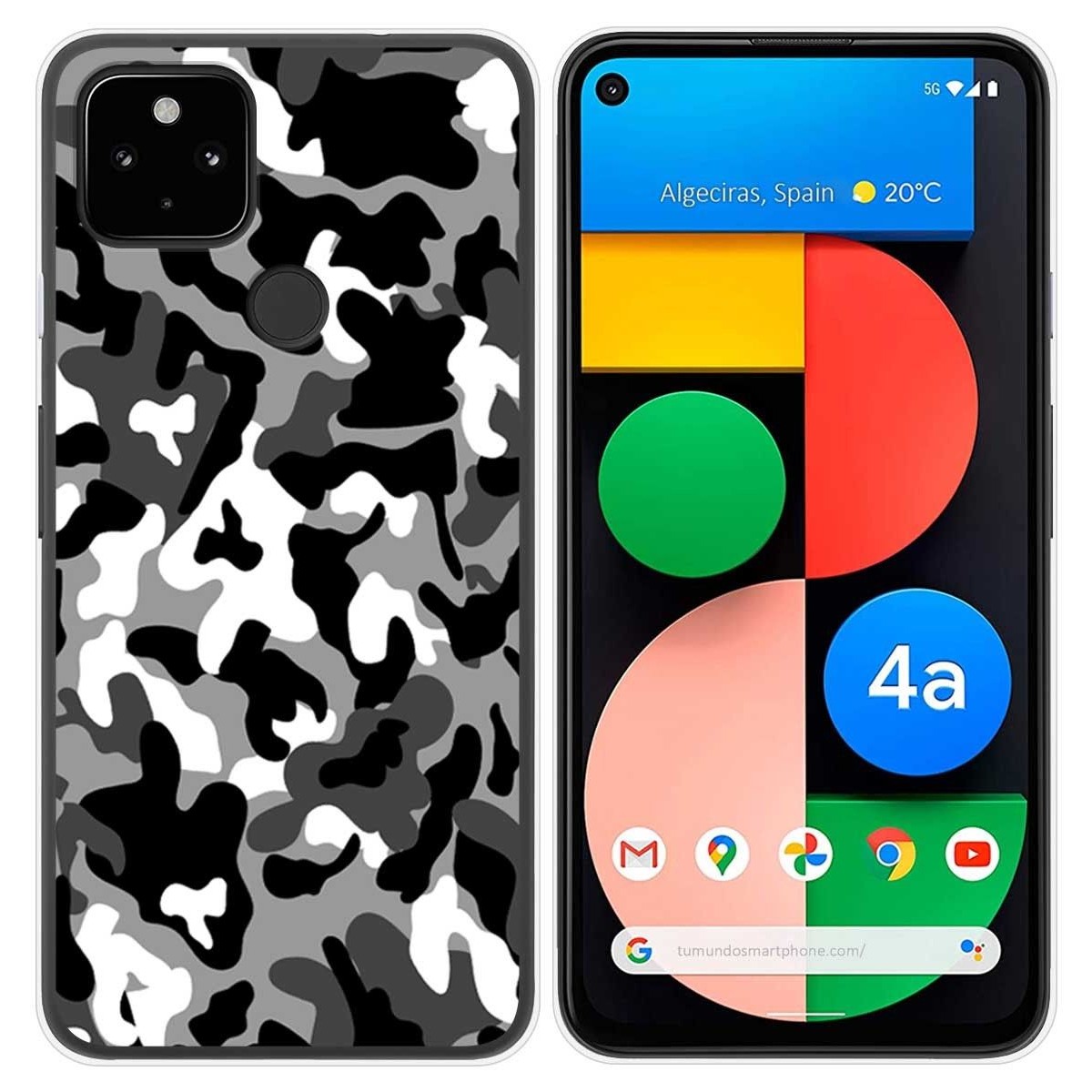 Funda Gel Tpu para Google Pixel 4a diseño Snow Camuflaje Dibujos