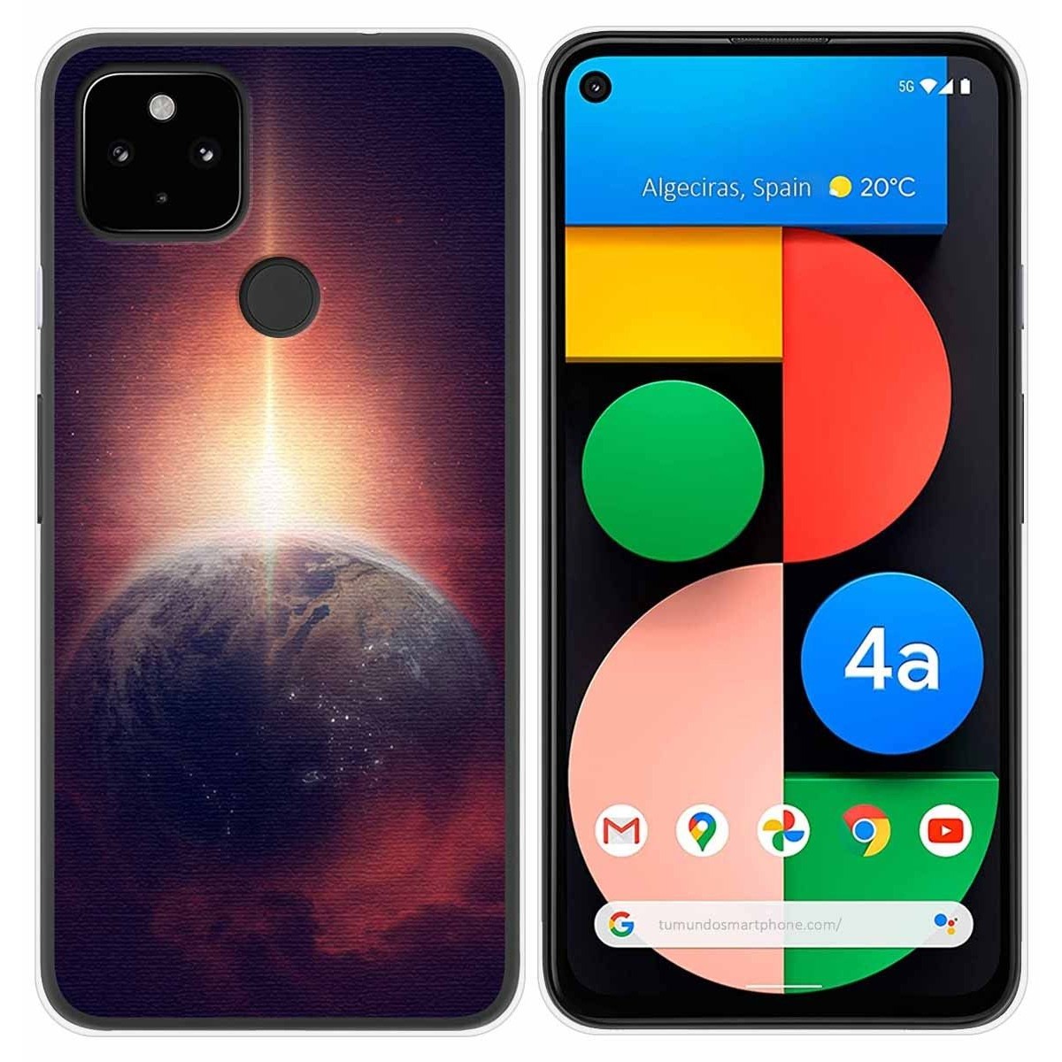 Funda Gel Tpu para Google Pixel 4a diseño Tierra Dibujos
