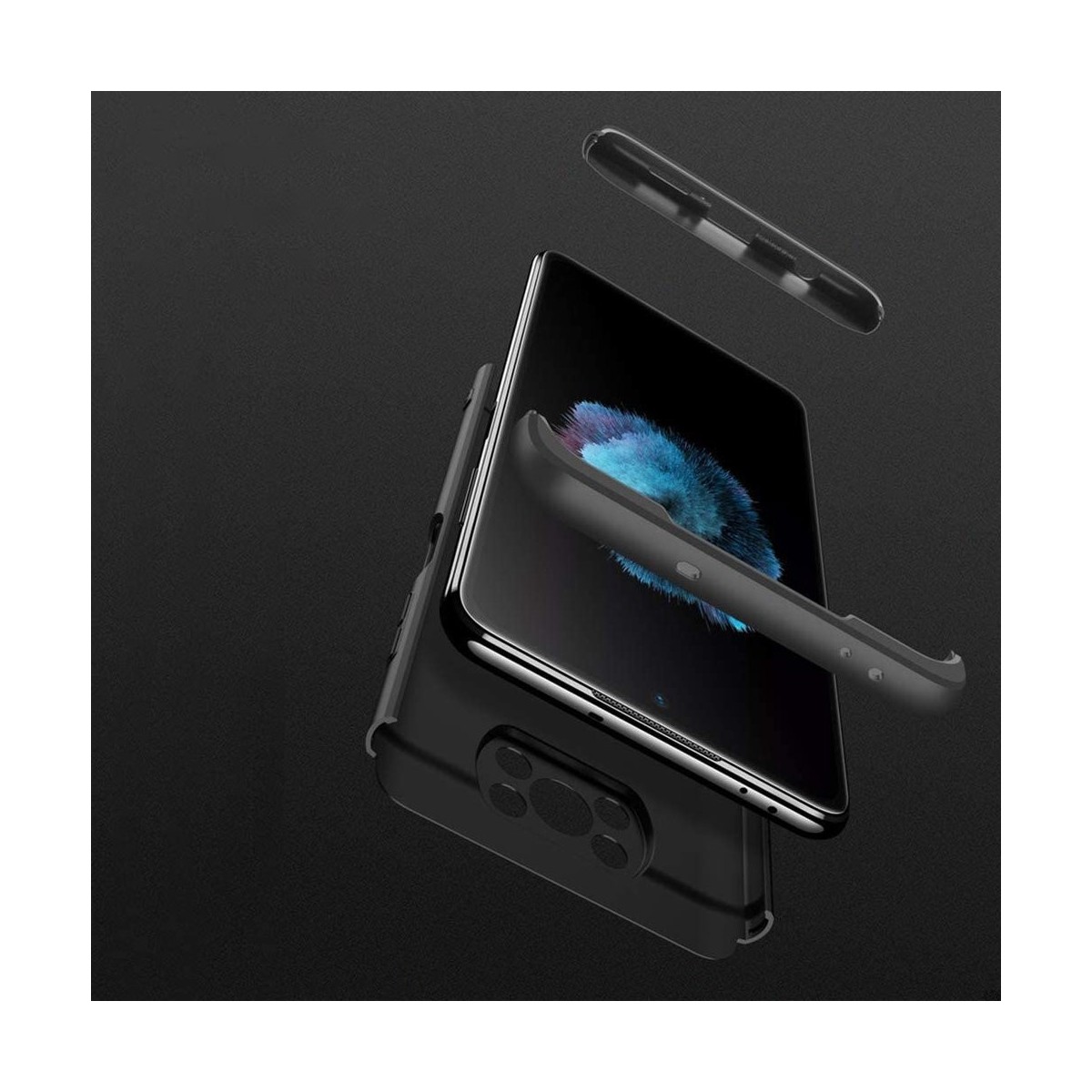 Funda Carcasa GKK 360 para Xiaomi POCO X3 NFC / X3 PRO color Negra