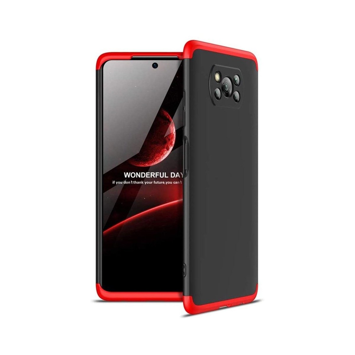 Funda Carcasa GKK 360 para Xiaomi POCO X3 NFC / X3 PRO color Negra / Roja