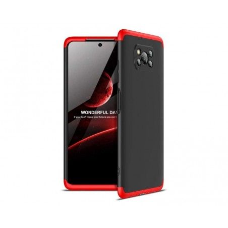 Funda Carcasa GKK 360 para Xiaomi POCO X3 NFC / X3 PRO color Negra / Roja