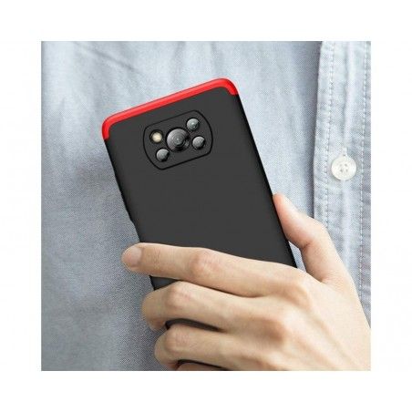 Funda Carcasa GKK 360 para Xiaomi POCO X3 NFC / X3 PRO color Negra / Roja