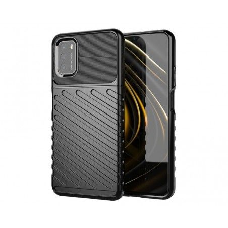 Funda Gel Flexible Thunder Armor Rugged para  Xiaomi POCO M3 / Redmi 9T color Negra