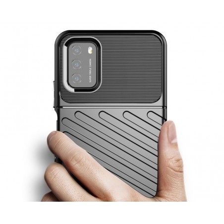 Funda Gel Flexible Thunder Armor Rugged para  Xiaomi POCO M3 / Redmi 9T color Negra
