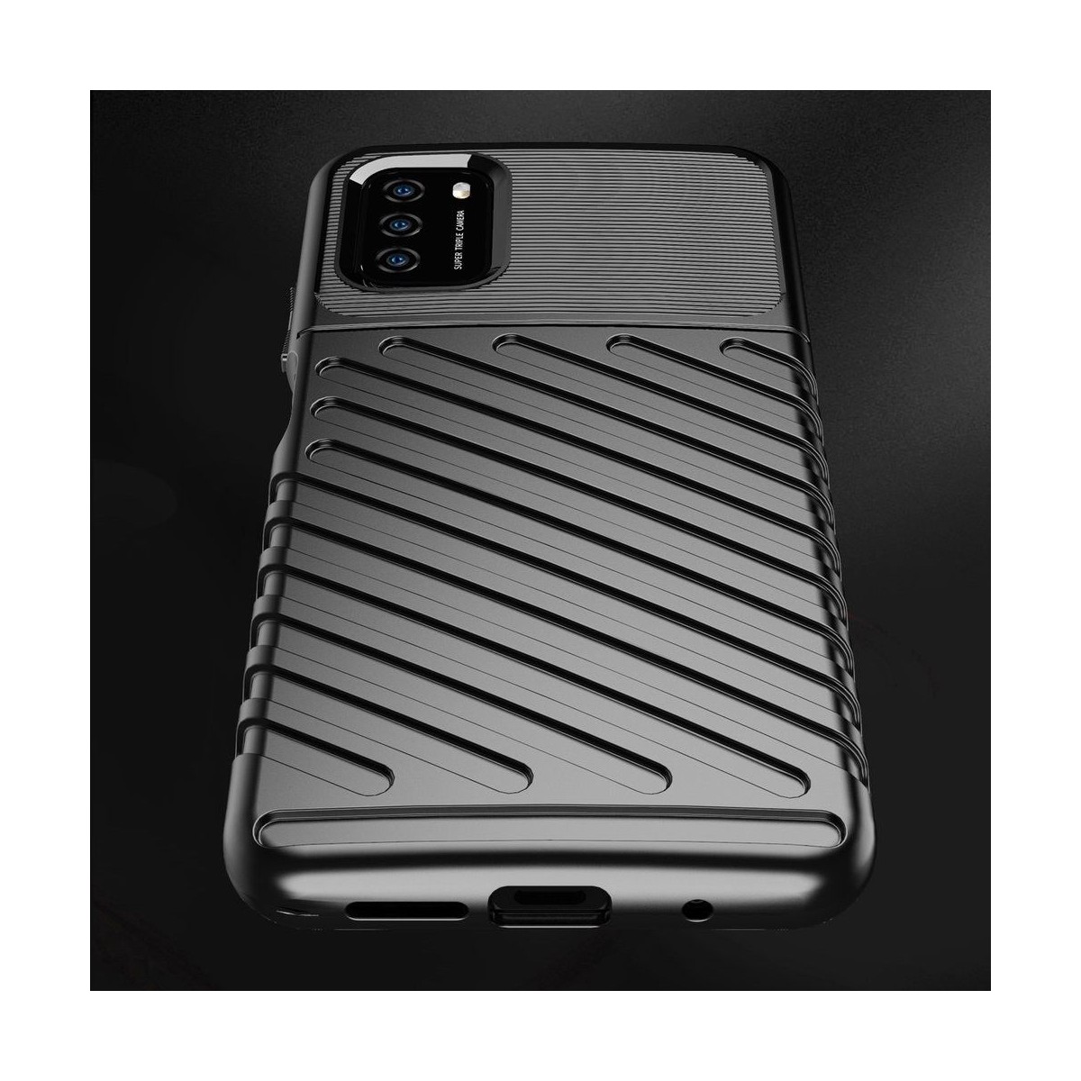 Funda Gel Flexible Thunder Armor Rugged para  Xiaomi POCO M3 / Redmi 9T color Negra