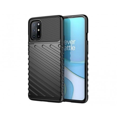Funda Gel Flexible Thunder Armor Rugged para OnePlus 8T 5G color Negra